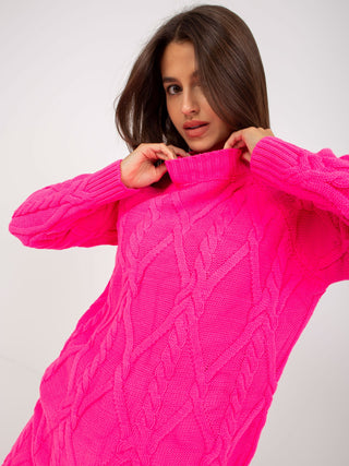 Sweter-LC-SW-8012.88P-fluo różowy