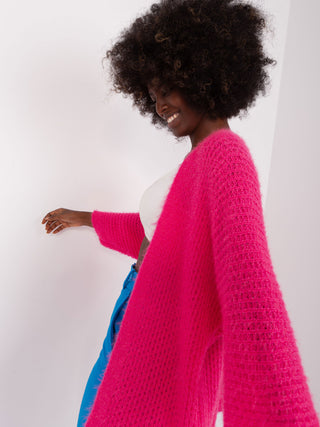 Kardigan-DHJ-SW-2527.02P-fluo różowy