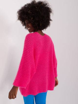 Kardigan-DHJ-SW-2527.02P-fluo różowy