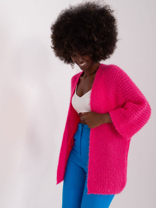 Kardigan-DHJ-SW-2527.02P-fluo różowy