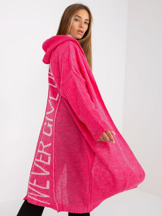 Kardigan-TW-SW-BI-M56.35-fluo różowy