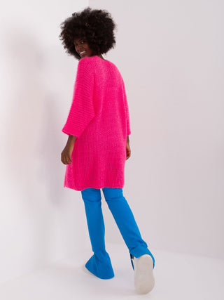 Kardigan-DHJ-SW-6611.12P-fluo różowy