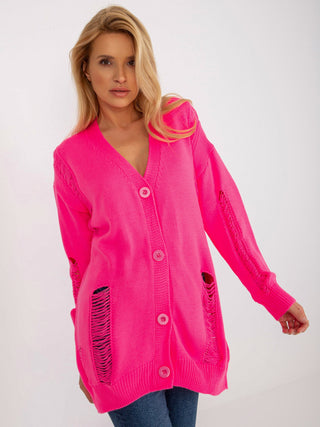 Kardigan-LC-SW-8042.69-fluo różowy