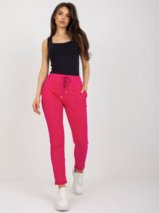 Spodnie dresowe-RV-DR-8692.21-fuksjowy