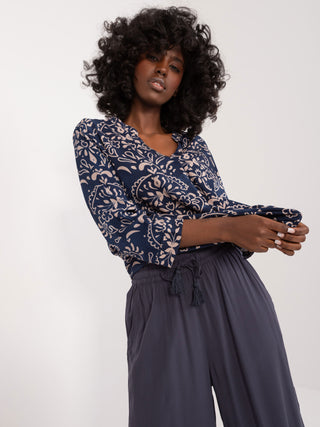 Spodnie-D73761M62237E-granatowy