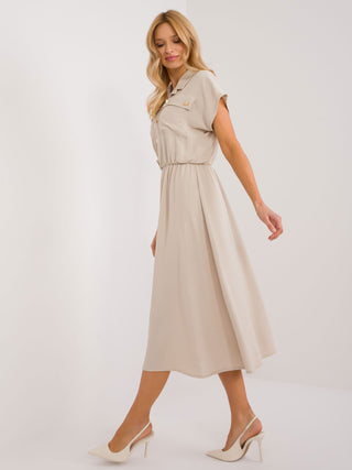 Sukienka-DHJ-SK-19002.31-jasny beżowy