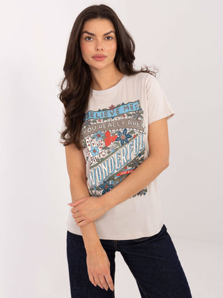 T-shirt-D12048M02556K-jasny beżowy