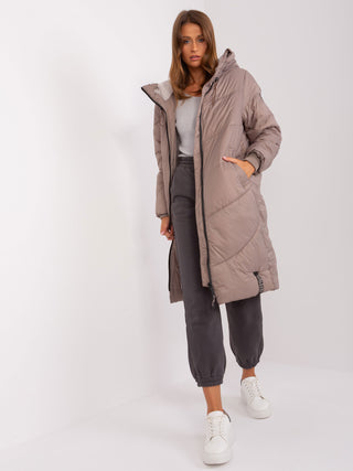 Płaszcz-D50045X44526A2-jasny brązowy