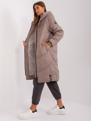 Płaszcz-D50045X44526A2-jasny brązowy