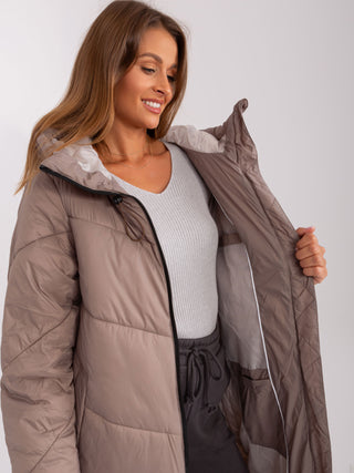 Płaszcz-D50045X44526A2-jasny brązowy