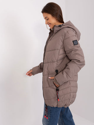 Płaszcz-D51160X44472A7-1-jasny brązowy