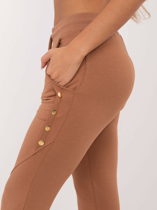 Spodnie dresowe-CLM-DR-0128.05P-jasny brązowy