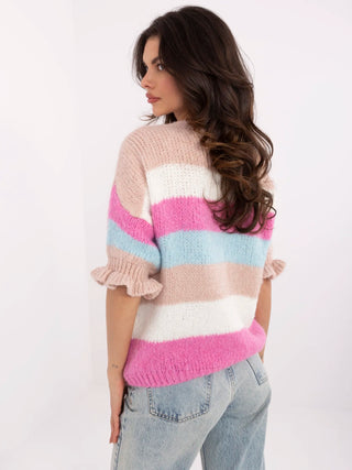 Sweter-MI-SW-1903.94-biało-różowy