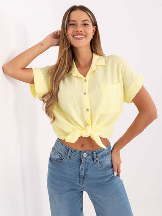 Koszula-MO-KS-53035.95-jasny żółty