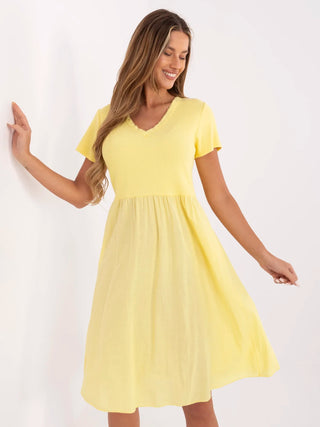 Sukienka-DHJ-SK-25370.85-jasny żółty