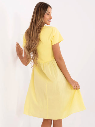 Sukienka-DHJ-SK-25370.85-jasny żółty