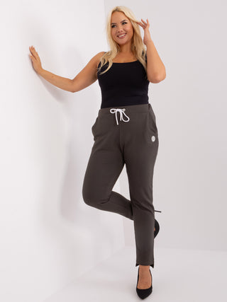 Spodnie dresowe-RV-DR-8930-1.35P-ciemny khaki