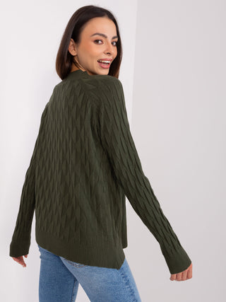 Sweter-AT-SW-2326.37X-ciemny khaki