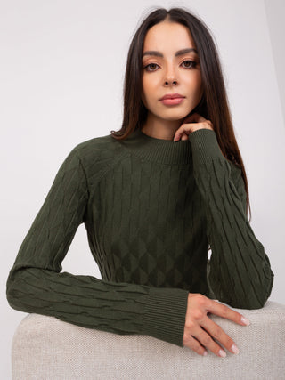 Sweter-AT-SW-2326.37X-ciemny khaki