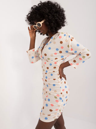 Sukienka-DHJ-SK-17311.87-jasny beżowy