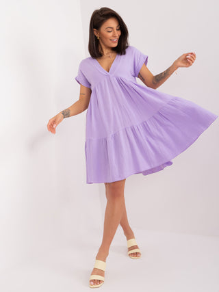 Sukienka-DHJ-SK-6873.68-jasny fioletowy