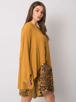 Sukienka-DHJ-SK-21451.50-ciemny żółty