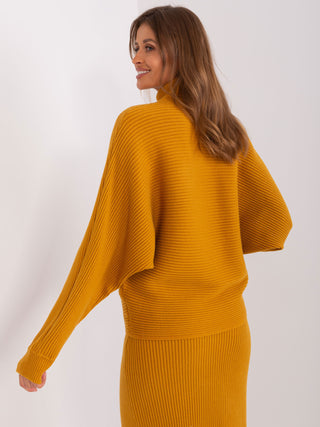 Sweter-AT-SW-2346.00P-ciemny żółty