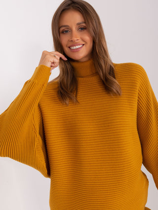 Sweter-AT-SW-2346.00P-ciemny żółty