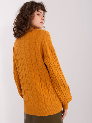 Sweter-AT-SW-2348.93-ciemny żółty