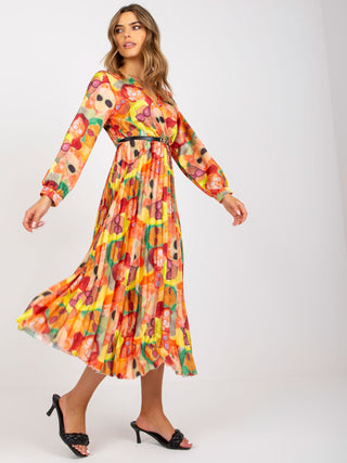 Sukienka-DHJ-SK-15163.84-pomarańczowy