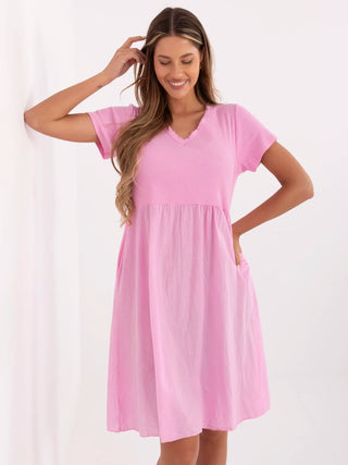 Sukienka-DHJ-SK-25370.85-różowy