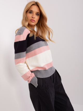 Sweter-PM-SW-PM763.91-szaro-różowy