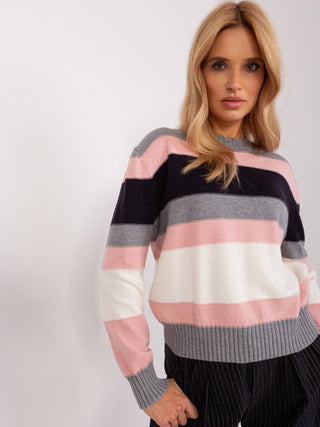 Sweter-PM-SW-PM763.91-szaro-różowy