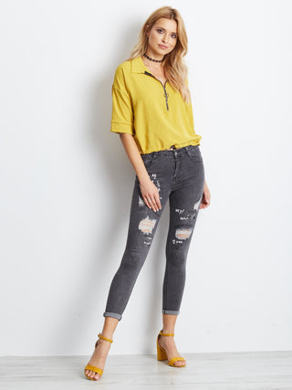 Spodnie jeans-JMP-SP-F2437.54P-ciemny szary