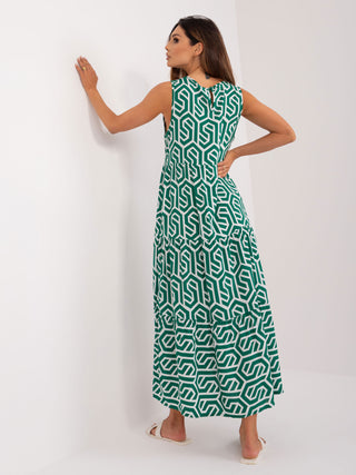 Sukienka-D73771M30435A-biało-zielony