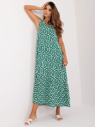 Sukienka-D73771M30435A-biało-zielony