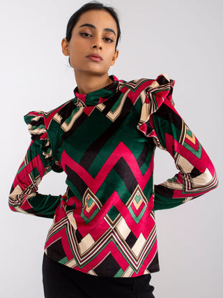 Bluzka-DHJ-BZ-6533C-1.81P-ciemny zielony