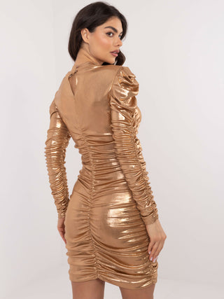 Sukienka-DHJ-SK-15353.58P-złoty