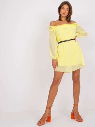 Sukienka-DHJ-SK-6831.36-jasny żółty